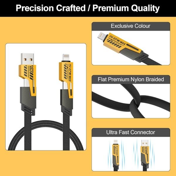 4 in 1  Fast Charging USB To Type C PD Cable Fast Charge - Image 3